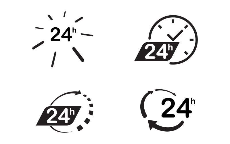 Plantilla de diseño de ilustración vectorial de icono de entrega más rápida las 24 horas v.2
