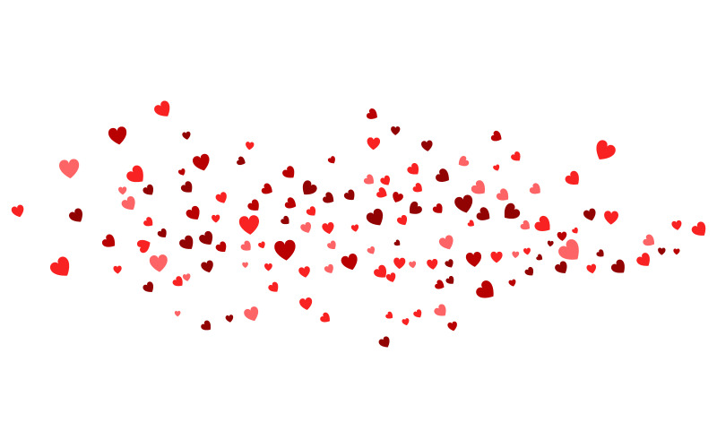 Rode vliegende harten Valentijnsdag heldere liefde passie vector illustratie ontwerp sjabloon