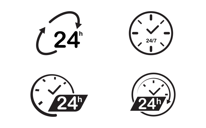 Snabbare leverans 24 timmars ikon vektorillustration designmall v.5
