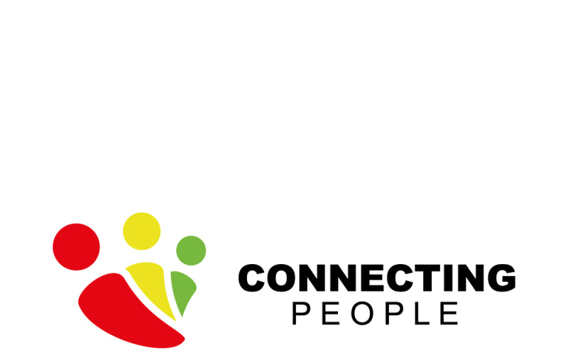 Logo Creative People Connect. Minimální společně Jednota Logo Rozmanitost