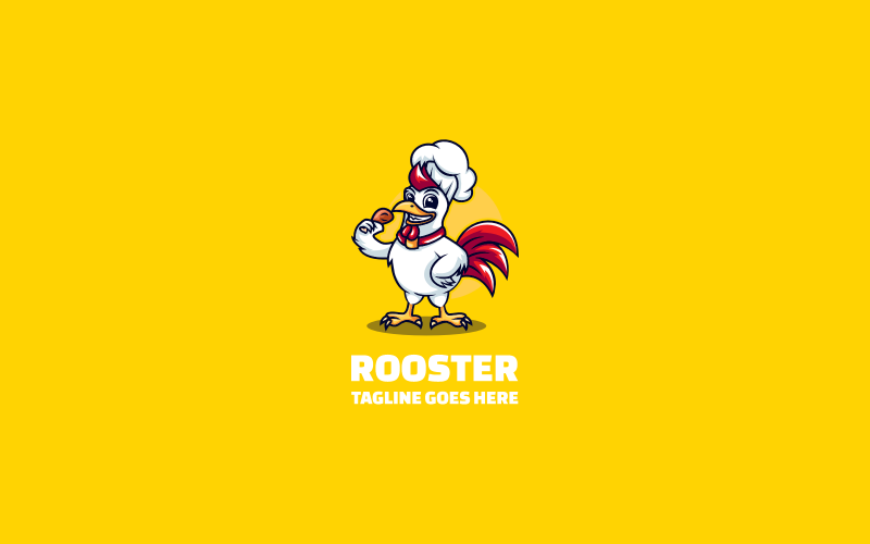 Logo mascotte del gallo dei cartoni animati 12