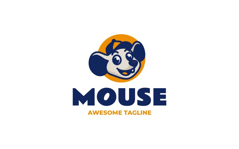 Logo mascotte semplice del topo 4