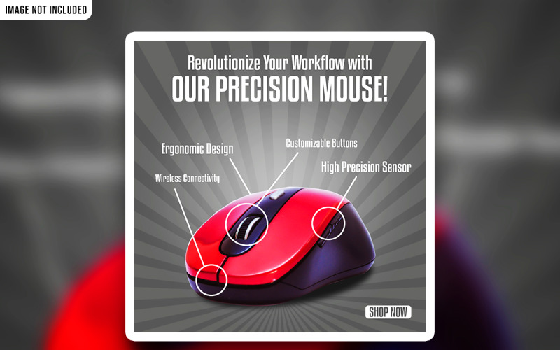 Modello di banner PSD promozionale per social media Creative Mouse