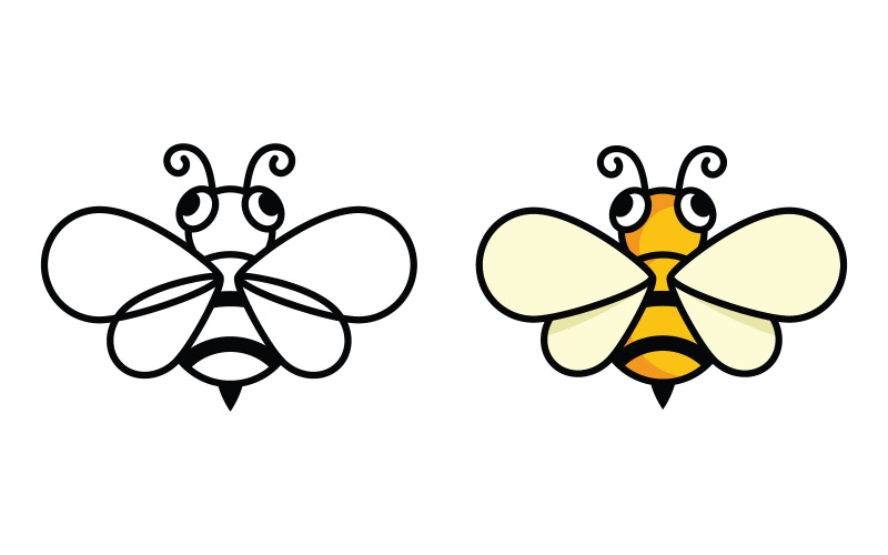Dier schattig Bij vector pictogram illustratie ontwerp sjabloon v.10