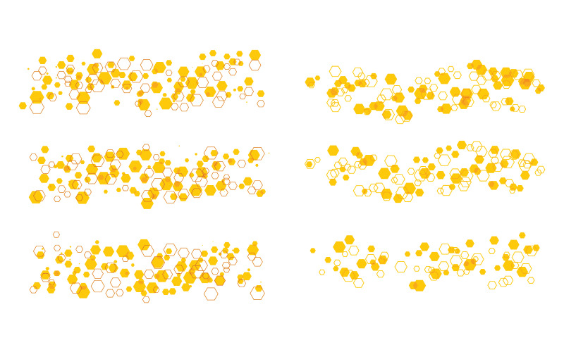Scatter Hexagon-Illustration der Bienen-Vektor-Design-Vorlage