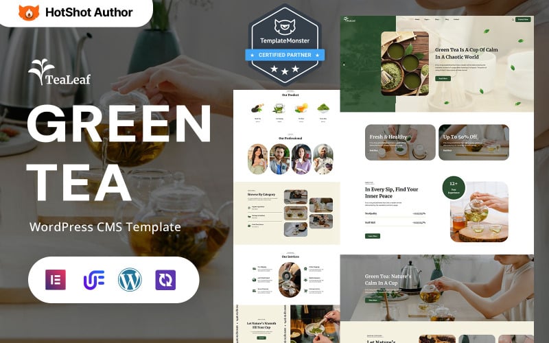 TeaLeaf - 有机绿茶商店和草药泡茶 WordPress Elementor 主题