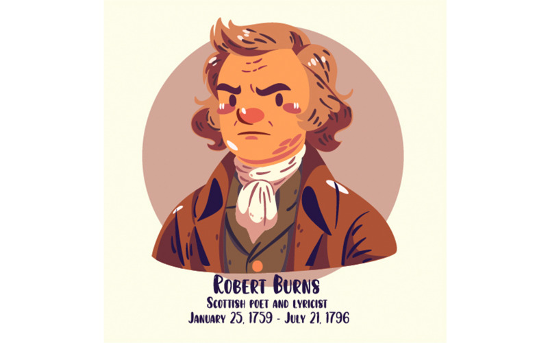 Éléments d'illustration de l'icône Robbie Burns