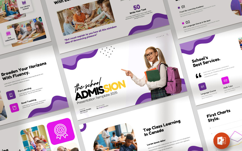 De sjabloon voor de presentatie van de toelating tot de school