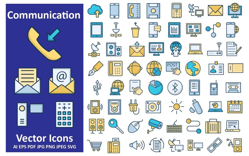Effektiv kommunikation ikoner Pack