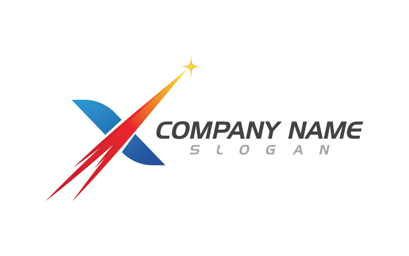 Faster Concept X Letter Logo Template vector icon illustration design v.1
