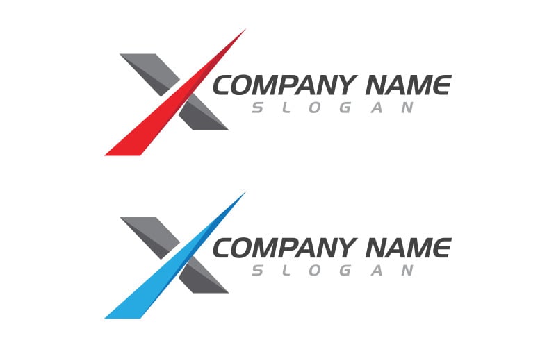 Faster Concept X Letter Logo Template vector icon illustration design v.2