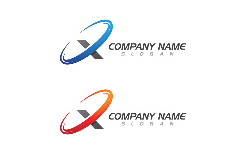 Faster Concept X Letter Logo Template vector icon illustration design v.3