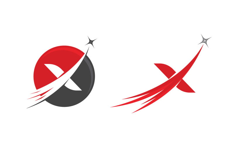 Faster Concept X Letter Logo Template vector icon illustration design v.7