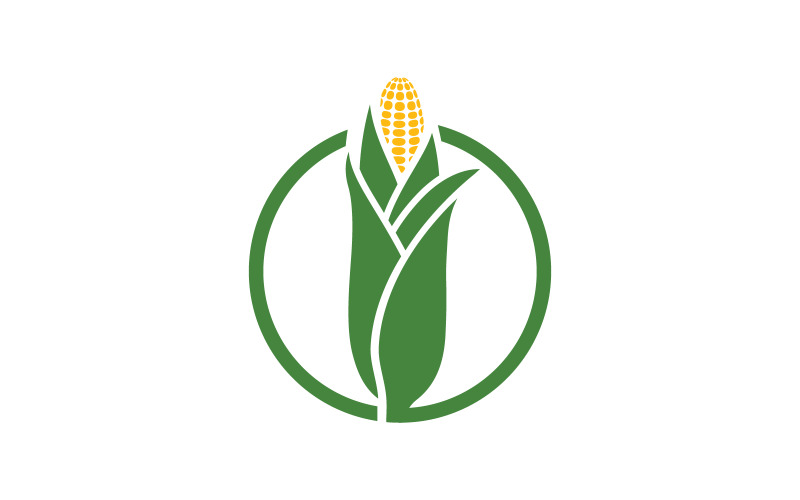 Jordbruk majs vektor ikon logotyp designmall v.6