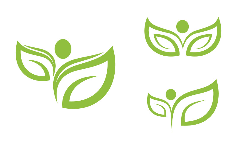 Logotyper av grönt träd blad ekologi natur vegan koncept element vektor v.3