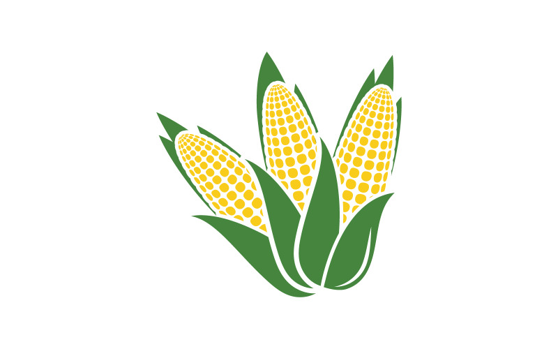 Modello di progettazione del logo dell'icona vettoriale del mais agricolo v.2
