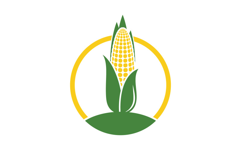 Modello di progettazione del logo dell'icona vettoriale del mais agricolo v.4