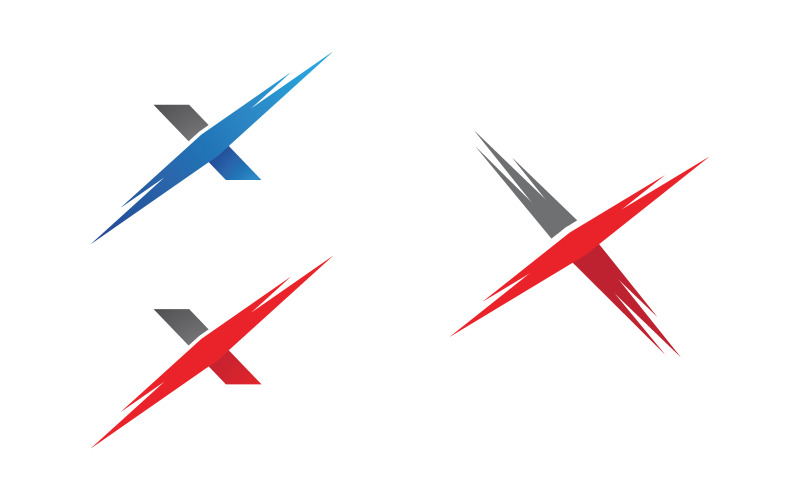Snabbare koncept X brev logotyp mall vektor ikon illustration design v.4