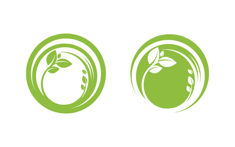 Écologie nature végétalien concept Logos d'élément de feuille d'arbre vert vecteur v.3