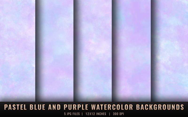 Pastellblaue und violette Aquarellhintergründe
