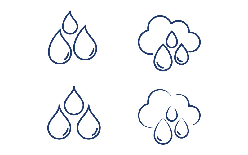 Шаблон логотипа Water Drop Fresh Eco векторная иллюстрация v.2