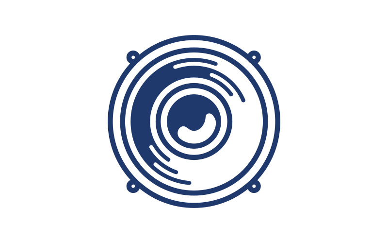 Speaker waves-logo, entertainmentmuziekstudio-ontwerpsjabloon v.1