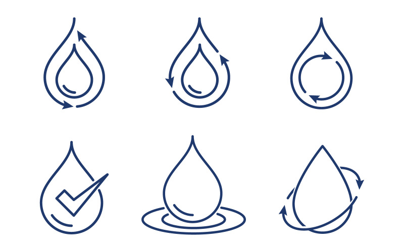 Vattendroppe färsk eco Logo Mall vektorillustration design v.3