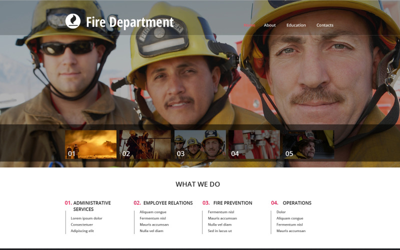 Modèle de site Web réactif du service d'incendie