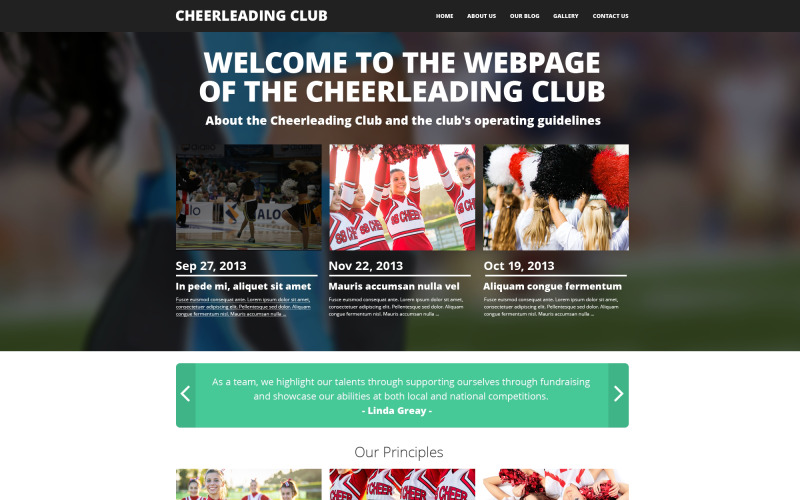 Modelo de Drupal de Cheerleading Club