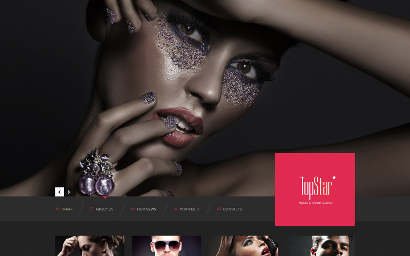 Responsive Website-Vorlage der Modelagentur