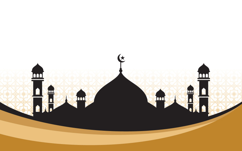 Conception d'icône islamique de mosquée Illustration vectorielle d'arrière-plan musulman v.1