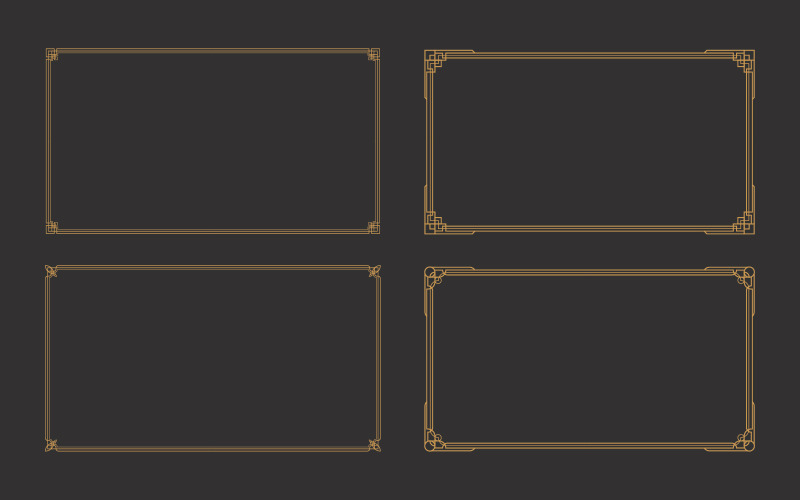 Klassisk vintage guld ram vektor illustration designmall v.2