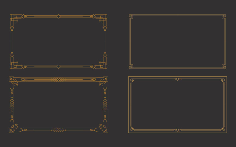 Klasyczny vintage złoty obramowanie ramki wektorowej ilustracja szablon projektu v.1