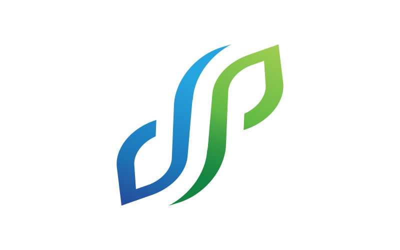 Modèle de logo de concept de lettre P, feuille d'arbre vert, écologie, nature, végétalien, v.1