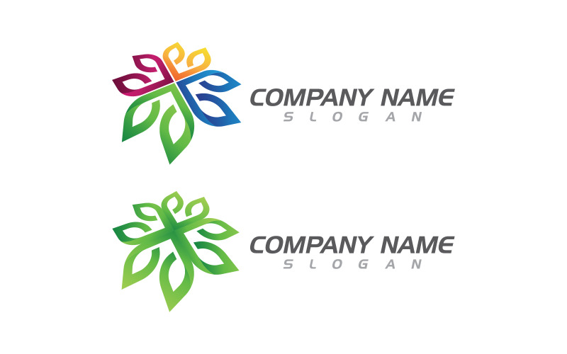 P Letter Concept green Stromový list ekologie příroda veganský koncept Logo Template v.8