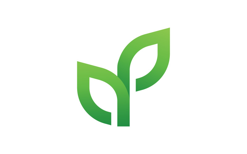 P Letter Concept green Tree leaf ecology nature vegan concept Logo ...