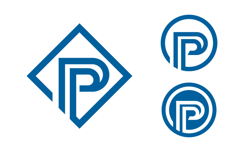 P Litera Logo Prawo biznesowe Szablon wektor ilustracja projekt v.2