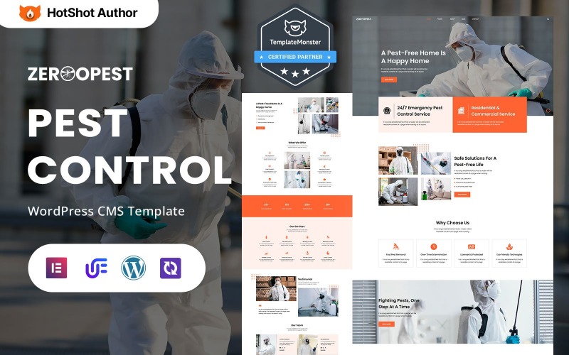 ZerooPest - Konut ve Ticari Haşere Kontrolü WordPress Elementor Teması