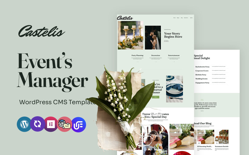 Castelis - Rendezvényszervező és -szervező Többcélú WordPress Elementor téma