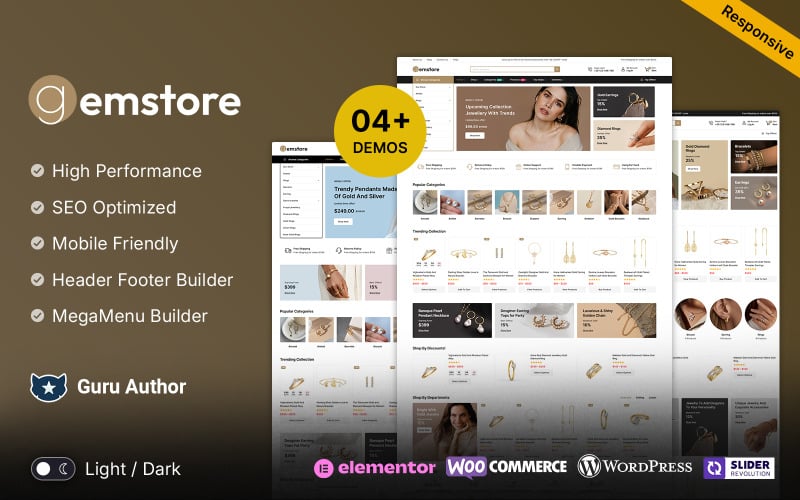 Gemstore - Tema WooCommerce per gioielli, orologi e negozi di gemme