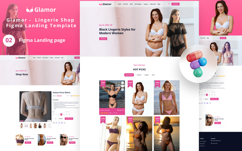 Glamour - Lingeriewinkel Figma Landing Template