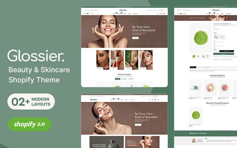 Glossier - 美容与化妆品 - Shopify 响应式主题