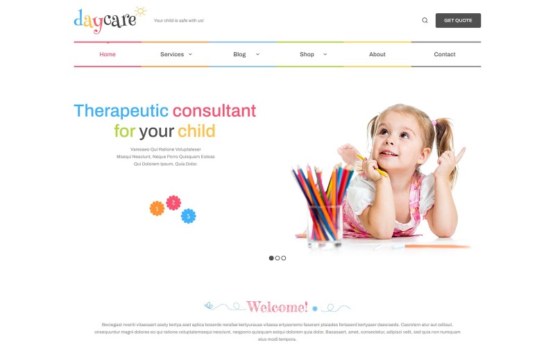 Gündüz Bakımevi ve Anaokulu Duyarlı WordPress Teması