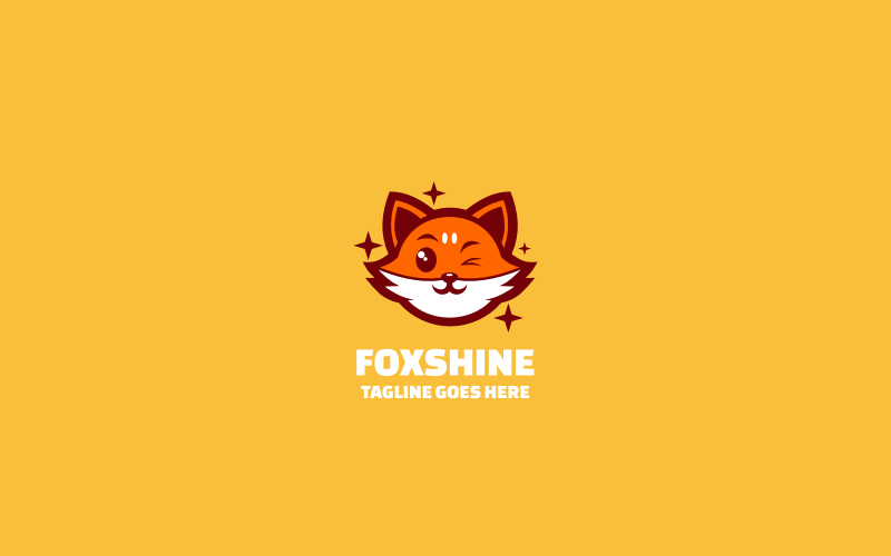 Logo de mascotte simple de Foxshine