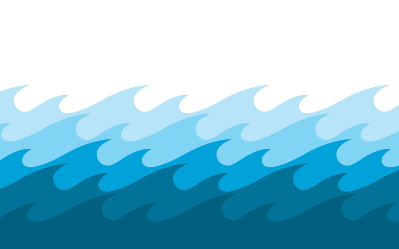 Modello di progettazione di illustrazioni di icone di onde d'acqua oceano v.2