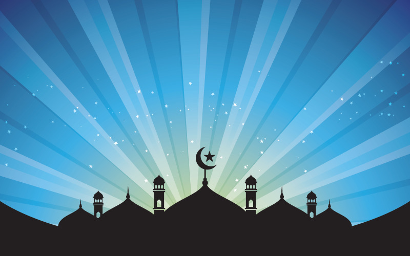 Moské islamisk ikon design Muslimsk bakgrund vektor Illustration v.4