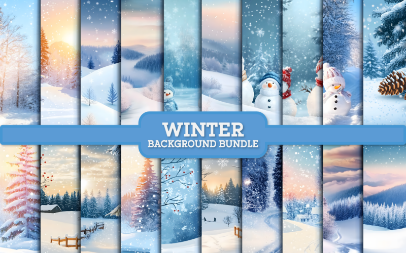 Prachtige winterachtergrondbundel