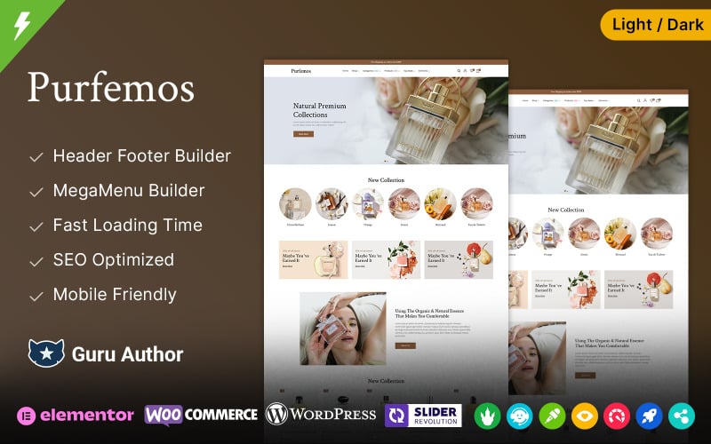 Purfemos — тема WooCommerce для магазина парфюмерии, моды и косметики