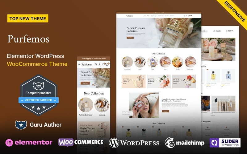 Purfemos - 香水时尚和化妆品商店 WooCommerce WordPress 主题