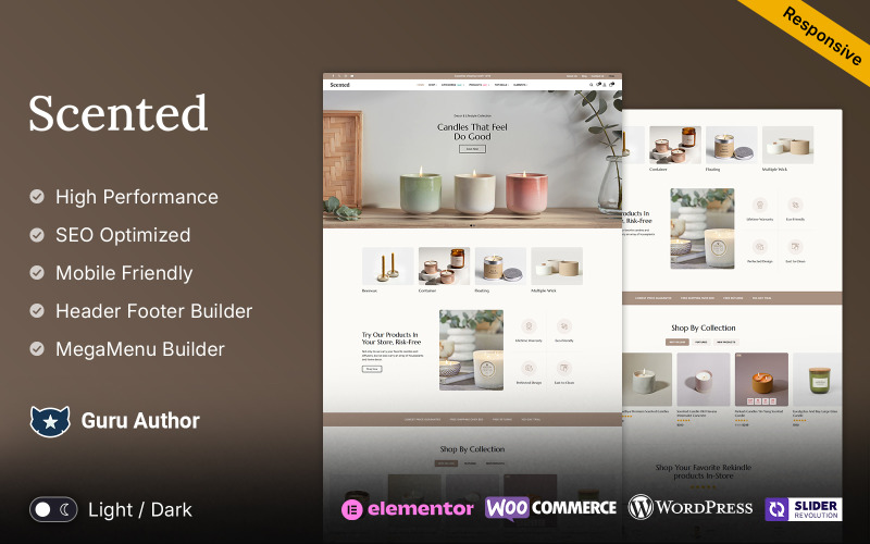 Scented - Velas e sabonetes artesanais e loja de artesanato WooCommerce Tema